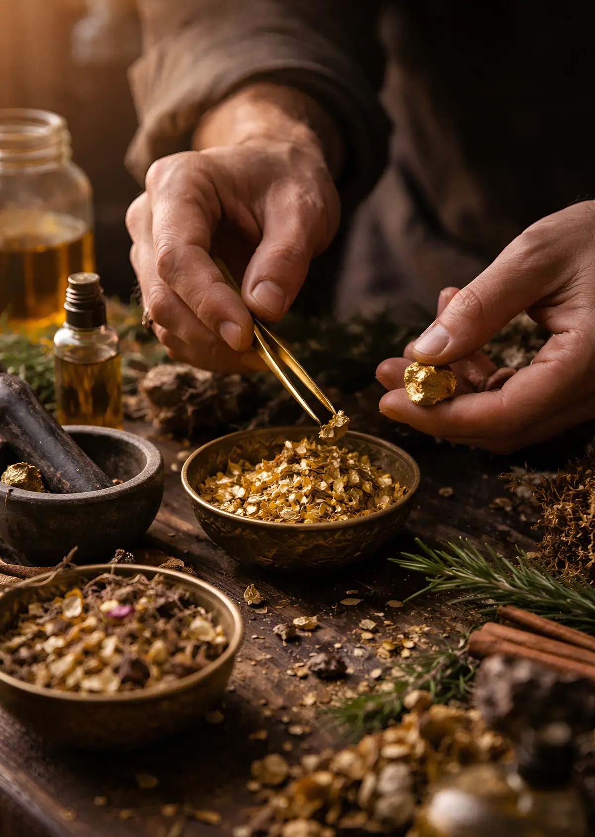 Artisan hands crafting jewelry